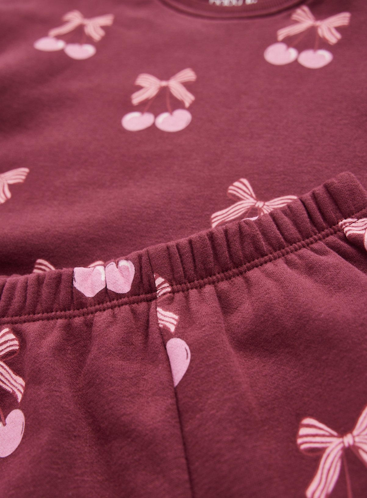 Cherry & Bow Print Sweat Set 12-18 months - Image 2 thumbnail